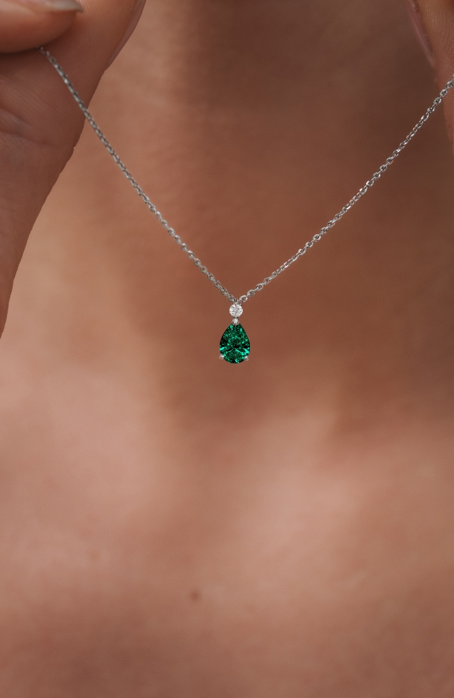 gold, diamond and emerald Jacques necklace