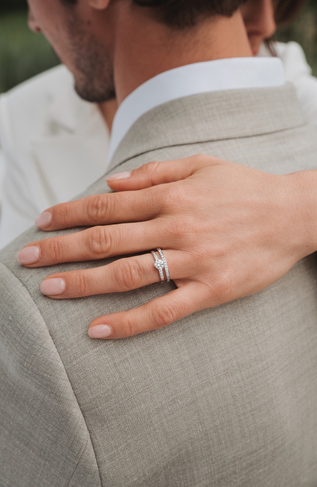 Destinée wedding ring in white gold