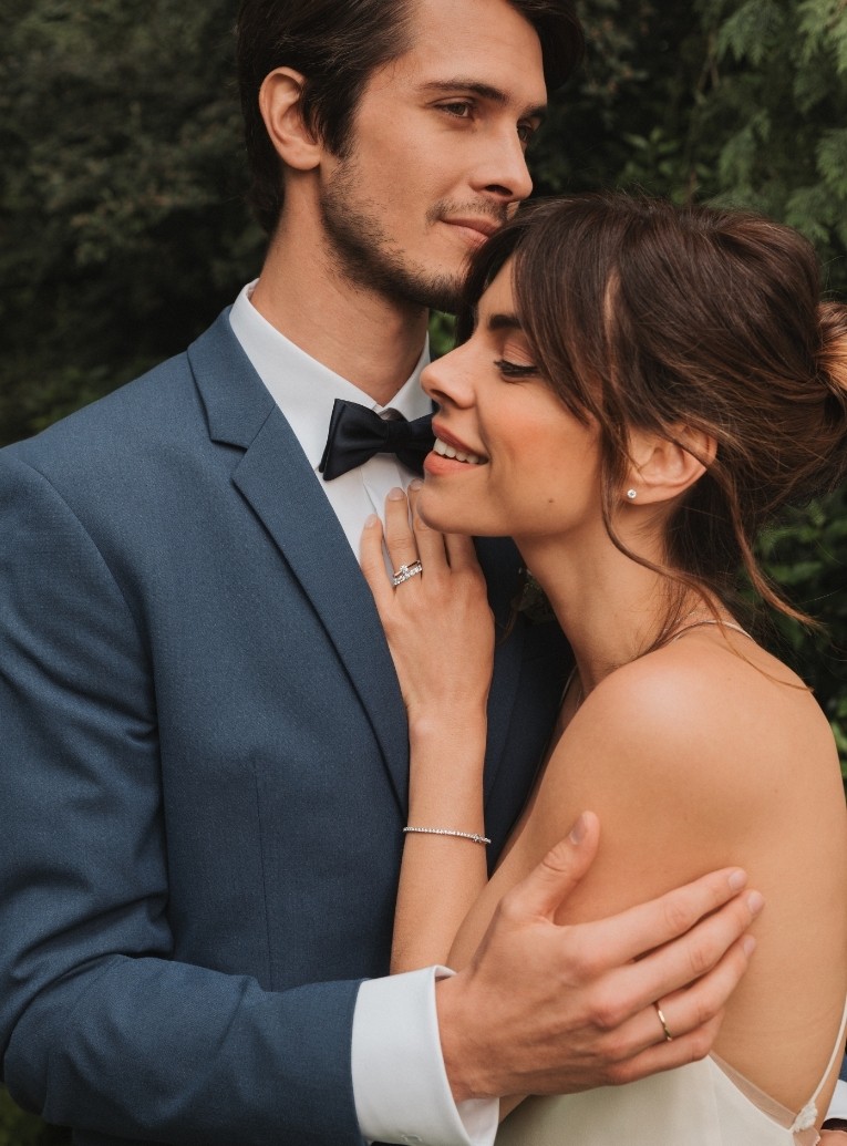 Couple wearing lepage jewellery 