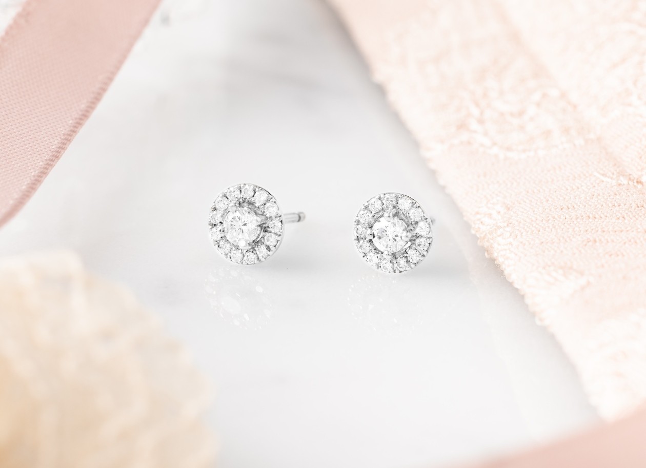 Victoria earrings in gold and diamonds 